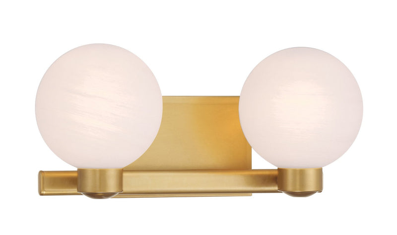 Two Light Vanity<br /><span style="color:#4AB0CE;">Entrega: 4-10 dias en USA</span><br /><span style="color:#4AB0CE;font-size:60%;">PREGUNTE POR ENTREGA EN PANAMA</span><br />Collection: Mooncrest<br />Finish: Legacy Brass