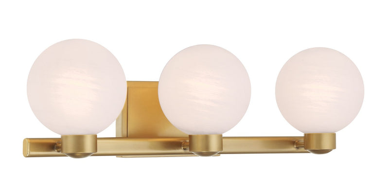 Three Light Vanity<br /><span style="color:#4AB0CE;">Entrega: 4-10 dias en USA</span><br /><span style="color:#4AB0CE;font-size:60%;">PREGUNTE POR ENTREGA EN PANAMA</span><br />Collection: Mooncrest<br />Finish: Legacy Brass