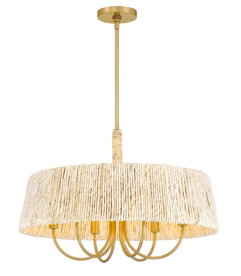 Six Light Pendant<br /><span style="color:#4AB0CE;">Entrega: 4-10 dias en USA</span><br /><span style="color:#4AB0CE;font-size:60%;">PREGUNTE POR ENTREGA EN PANAMA</span><br />Collection: Hellia<br />Finish: Legacy Brass