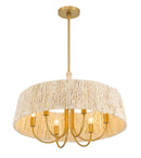 Six Light Pendant<br /><span style="color:#4AB0CE;">Entrega: 4-10 dias en USA</span><br /><span style="color:#4AB0CE;font-size:60%;">PREGUNTE POR ENTREGA EN PANAMA</span><br />Collection: Hellia<br />Finish: Legacy Brass