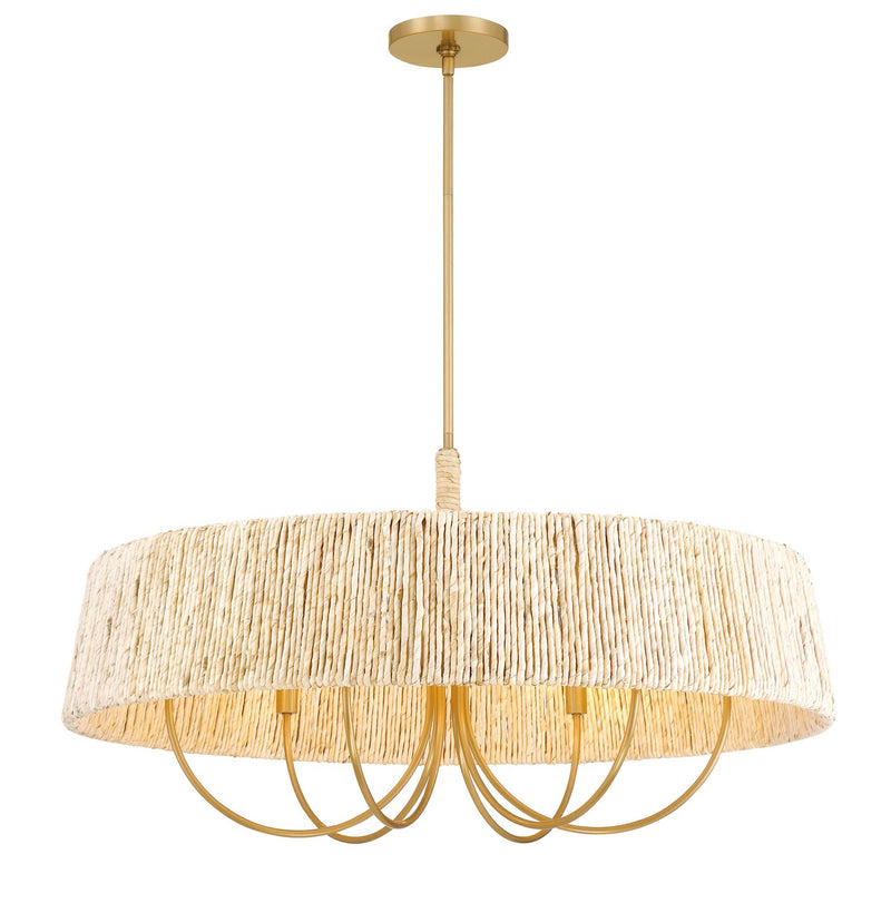 Six Light Pendant<br /><span style="color:#4AB0CE;">Entrega: 4-10 dias en USA</span><br /><span style="color:#4AB0CE;font-size:60%;">PREGUNTE POR ENTREGA EN PANAMA</span><br />Collection: Hellia<br />Finish: Legacy Brass