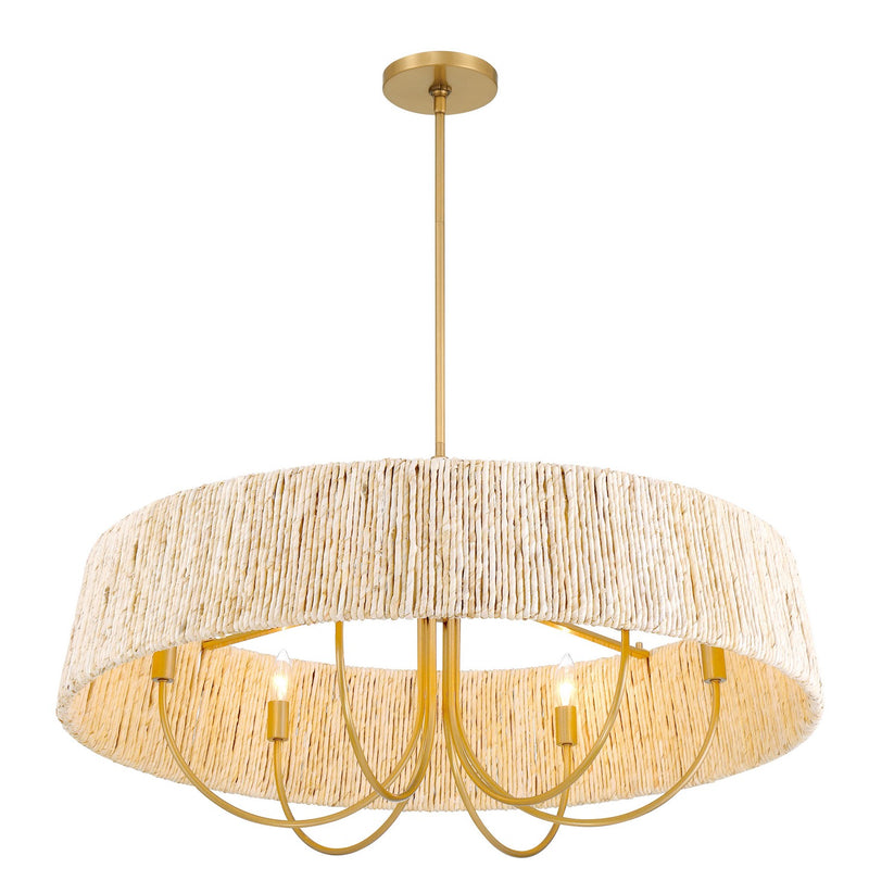 Six Light Pendant<br /><span style="color:#4AB0CE;">Entrega: 4-10 dias en USA</span><br /><span style="color:#4AB0CE;font-size:60%;">PREGUNTE POR ENTREGA EN PANAMA</span><br />Collection: Hellia<br />Finish: Legacy Brass