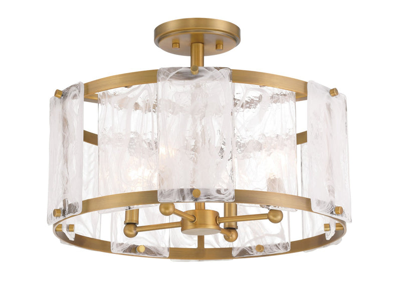 Four Light Semi Flush Mount<br /><span style="color:#4AB0CE;">Entrega: 1-2 semanas en USA</span><br /><span style="color:#4AB0CE;font-size:60%;">PREGUNTE POR ENTREGA EN PANAMA</span><br />Collection: Veil<br />Finish: Legacy Brass