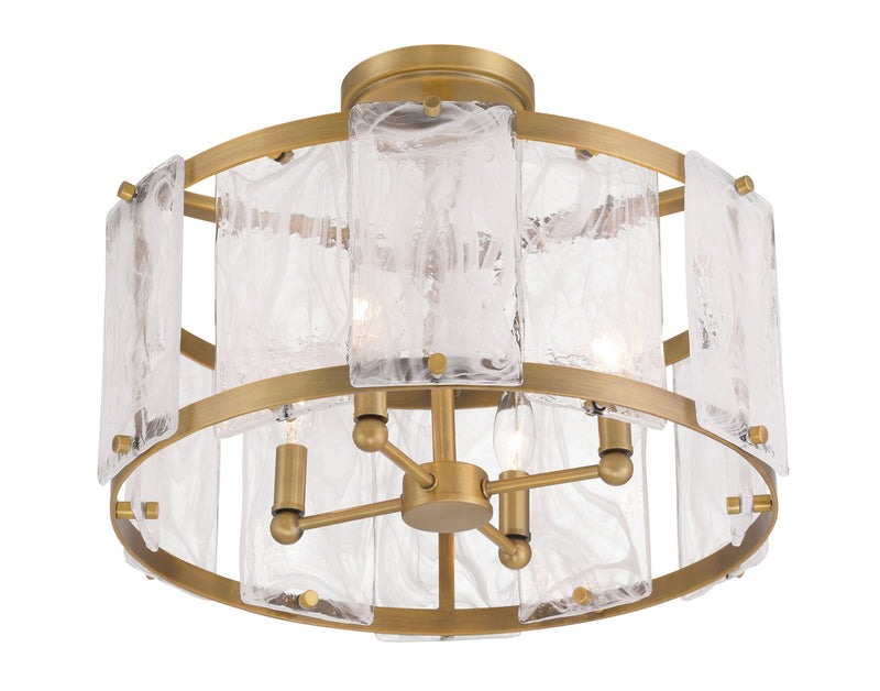 Four Light Semi Flush Mount<br /><span style="color:#4AB0CE;">Entrega: 4-10 dias en USA</span><br /><span style="color:#4AB0CE;font-size:60%;">PREGUNTE POR ENTREGA EN PANAMA</span><br />Collection: Veil<br />Finish: Legacy Brass