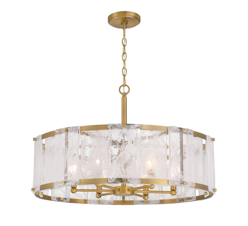 Six Light Pendant<br /><span style="color:#4AB0CE;">Entrega: 4-10 dias en USA</span><br /><span style="color:#4AB0CE;font-size:60%;">PREGUNTE POR ENTREGA EN PANAMA</span><br />Collection: Veil<br />Finish: Legacy Brass