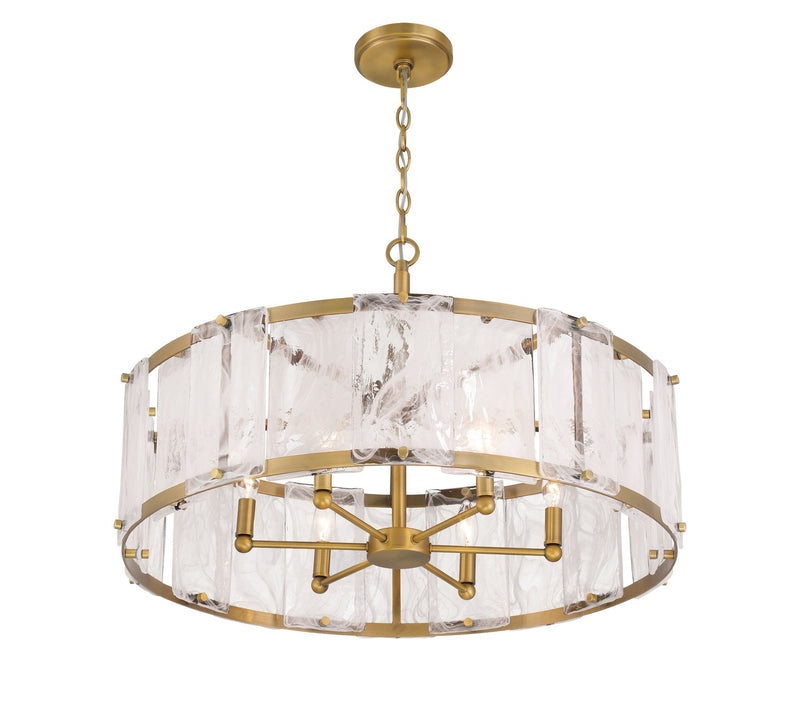 Six Light Pendant<br /><span style="color:#4AB0CE;">Entrega: 4-10 dias en USA</span><br /><span style="color:#4AB0CE;font-size:60%;">PREGUNTE POR ENTREGA EN PANAMA</span><br />Collection: Veil<br />Finish: Legacy Brass