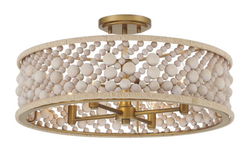 Four Light Semi Flush Mount<br /><span style="color:#4AB0CE;">Entrega: 4-5 semanas en USA</span><br /><span style="color:#4AB0CE;font-size:60%;">PREGUNTE POR ENTREGA EN PANAMA</span><br />Collection: Horsmore<br />Finish: Painted Legacy Brass