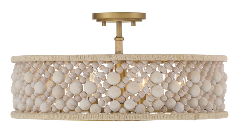 Four Light Semi Flush Mount<br /><span style="color:#4AB0CE;">Entrega: 4-5 semanas en USA</span><br /><span style="color:#4AB0CE;font-size:60%;">PREGUNTE POR ENTREGA EN PANAMA</span><br />Collection: Horsmore<br />Finish: Painted Legacy Brass
