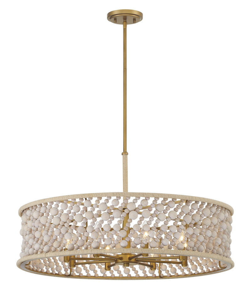 Eight Light Pendant<br /><span style="color:#4AB0CE;">Entrega: 4-10 dias en USA</span><br /><span style="color:#4AB0CE;font-size:60%;">PREGUNTE POR ENTREGA EN PANAMA</span><br />Collection: Horsmore<br />Finish: Painted Legacy Brass