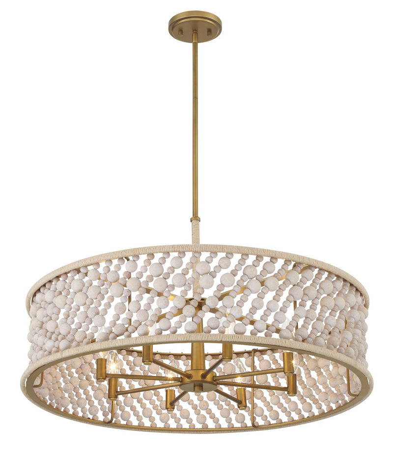 Eight Light Pendant<br /><span style="color:#4AB0CE;">Entrega: 4-10 dias en USA</span><br /><span style="color:#4AB0CE;font-size:60%;">PREGUNTE POR ENTREGA EN PANAMA</span><br />Collection: Horsmore<br />Finish: Painted Legacy Brass