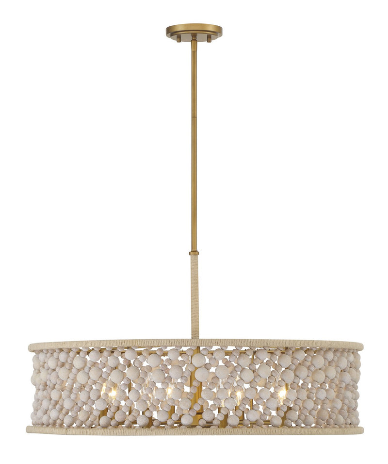 Eight Light Pendant<br /><span style="color:#4AB0CE;">Entrega: 4-10 dias en USA</span><br /><span style="color:#4AB0CE;font-size:60%;">PREGUNTE POR ENTREGA EN PANAMA</span><br />Collection: Horsmore<br />Finish: Painted Legacy Brass