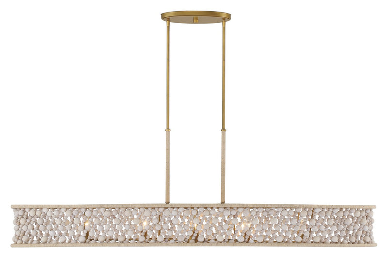 Eight Light Island Pendant<br /><span style="color:#4AB0CE;">Entrega: 4-10 dias en USA</span><br /><span style="color:#4AB0CE;font-size:60%;">PREGUNTE POR ENTREGA EN PANAMA</span><br />Collection: Horsmore<br />Finish: Painted Legacy Brass