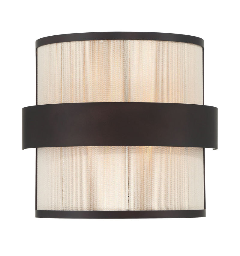 Two Light Wall Sconce<br /><span style="color:#4AB0CE;">Entrega: 4-10 dias en USA</span><br /><span style="color:#4AB0CE;font-size:60%;">PREGUNTE POR ENTREGA EN PANAMA</span><br />Collection: Harbor Wrap<br />Finish: Dark Bronze