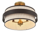Three Light Semi Flush Mount<br /><span style="color:#4AB0CE;">Entrega: 17-18 semanas en USA</span><br /><span style="color:#4AB0CE;font-size:60%;">PREGUNTE POR ENTREGA EN PANAMA</span><br />Collection: Harbor Wrap<br />Finish: Dark Bronze