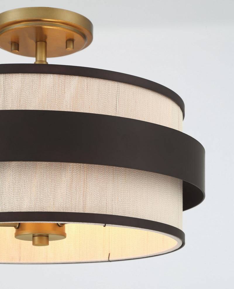 Minka-Lavery - 3685-886 - Three Light Semi Flush Mount - Harbor Wrap - Dark Bronze