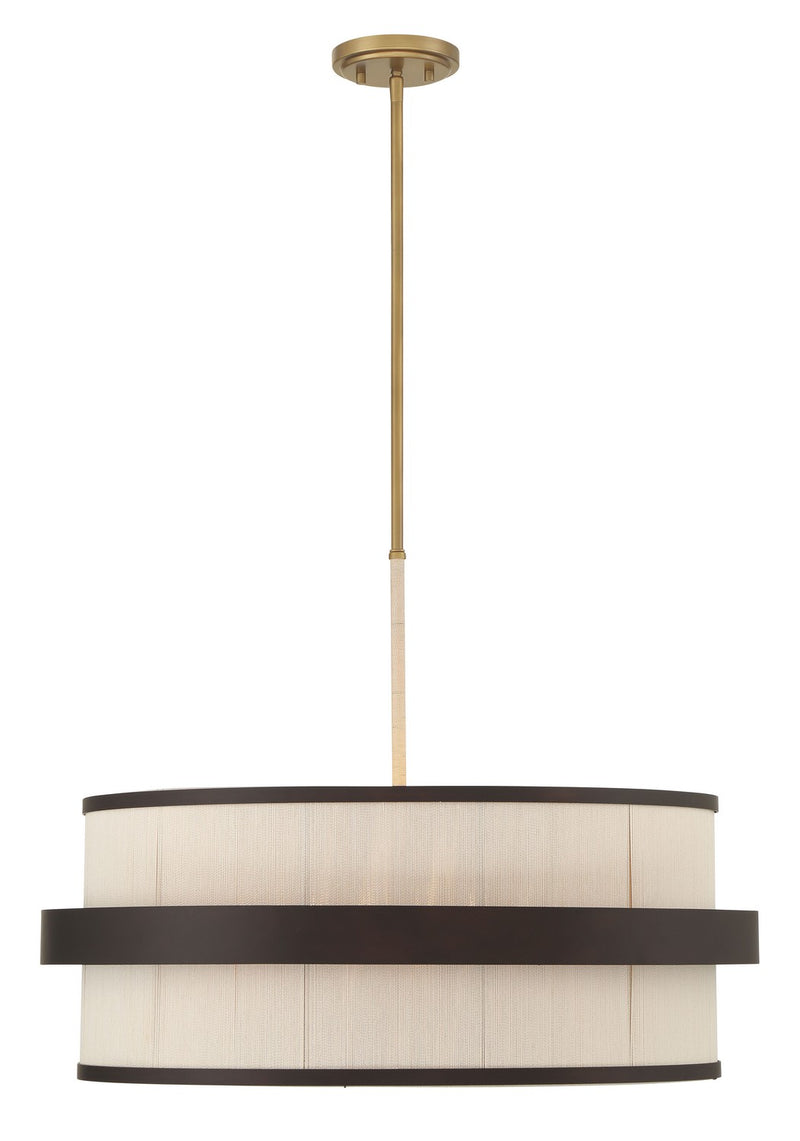 Six Light Pendant<br /><span style="color:#4AB0CE;">Entrega: 6-7 semanas en USA</span><br /><span style="color:#4AB0CE;font-size:60%;">PREGUNTE POR ENTREGA EN PANAMA</span><br />Collection: Harbor Wrap<br />Finish: Dark Bronze
