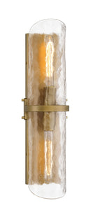 Two Light Vanity<br /><span style="color:#4AB0CE;">Entrega: 5-6 semanas en USA</span><br /><span style="color:#4AB0CE;font-size:60%;">PREGUNTE POR ENTREGA EN PANAMA</span><br />Collection: Elora<br />Finish: Legacy Brass