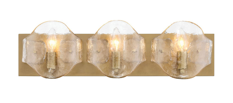 Three Light Vanity<br /><span style="color:#4AB0CE;">Entrega: 4-10 dias en USA</span><br /><span style="color:#4AB0CE;font-size:60%;">PREGUNTE POR ENTREGA EN PANAMA</span><br />Collection: Elora<br />Finish: Legacy Brass