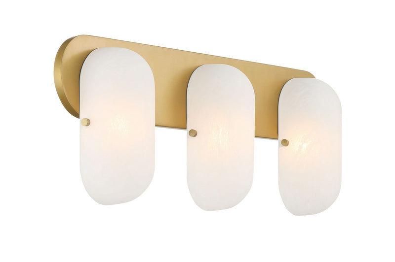 Three Light Vanity<br /><span style="color:#4AB0CE;">Entrega: 4-10 dias en USA</span><br /><span style="color:#4AB0CE;font-size:60%;">PREGUNTE POR ENTREGA EN PANAMA</span><br />Collection: Heathcote<br />Finish: Legacy Brass