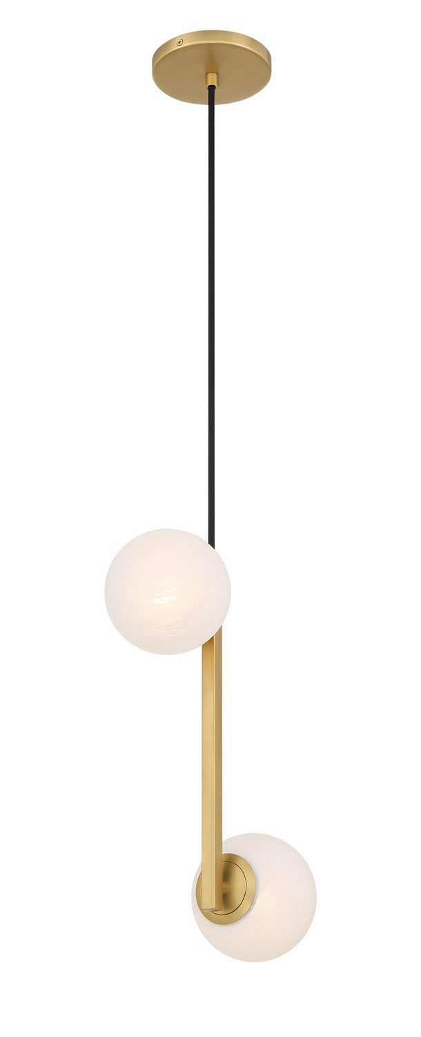 Two Light Pendant<br /><span style="color:#4AB0CE;">Entrega: 4-10 dias en USA</span><br /><span style="color:#4AB0CE;font-size:60%;">PREGUNTE POR ENTREGA EN PANAMA</span><br />Collection: Curven<br />Finish: Legacy Brass
