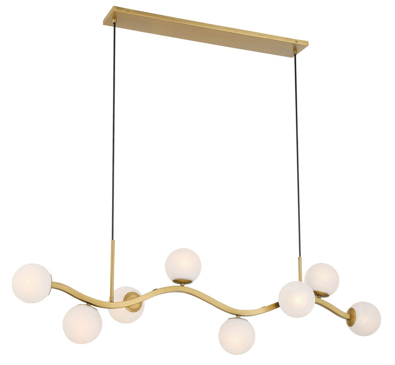 Eight Light Island Pendant<br /><span style="color:#4AB0CE;">Entrega: 4-10 dias en USA</span><br /><span style="color:#4AB0CE;font-size:60%;">PREGUNTE POR ENTREGA EN PANAMA</span><br />Collection: Curven<br />Finish: Legacy Brass