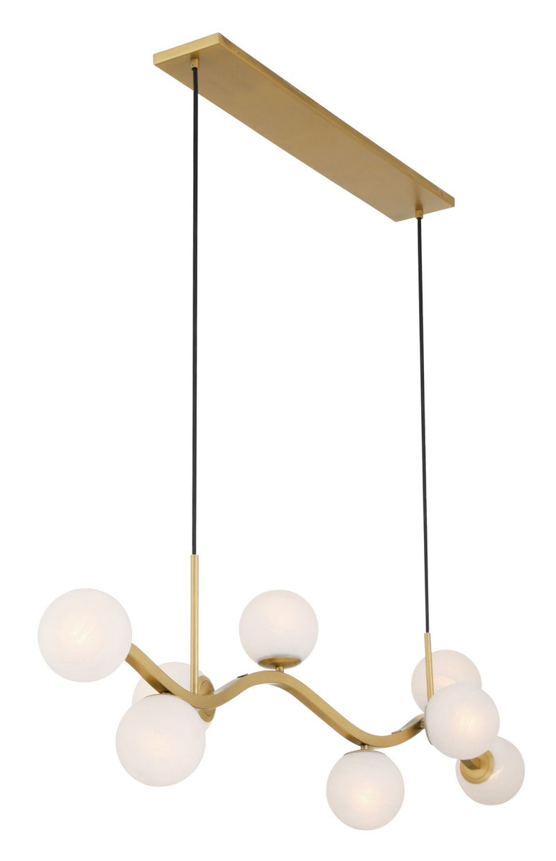Eight Light Island Pendant<br /><span style="color:#4AB0CE;">Entrega: 4-10 dias en USA</span><br /><span style="color:#4AB0CE;font-size:60%;">PREGUNTE POR ENTREGA EN PANAMA</span><br />Collection: Curven<br />Finish: Legacy Brass