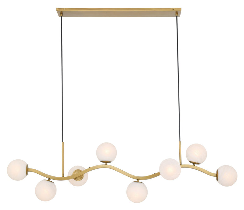 Eight Light Island Pendant<br /><span style="color:#4AB0CE;">Entrega: 4-10 dias en USA</span><br /><span style="color:#4AB0CE;font-size:60%;">PREGUNTE POR ENTREGA EN PANAMA</span><br />Collection: Curven<br />Finish: Legacy Brass