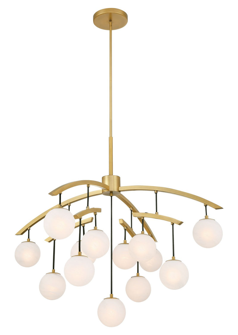 13 Light Chandelier<br /><span style="color:#4AB0CE;">Entrega: 4-10 dias en USA</span><br /><span style="color:#4AB0CE;font-size:60%;">PREGUNTE POR ENTREGA EN PANAMA</span><br />Collection: Curven<br />Finish: Legacy Brass