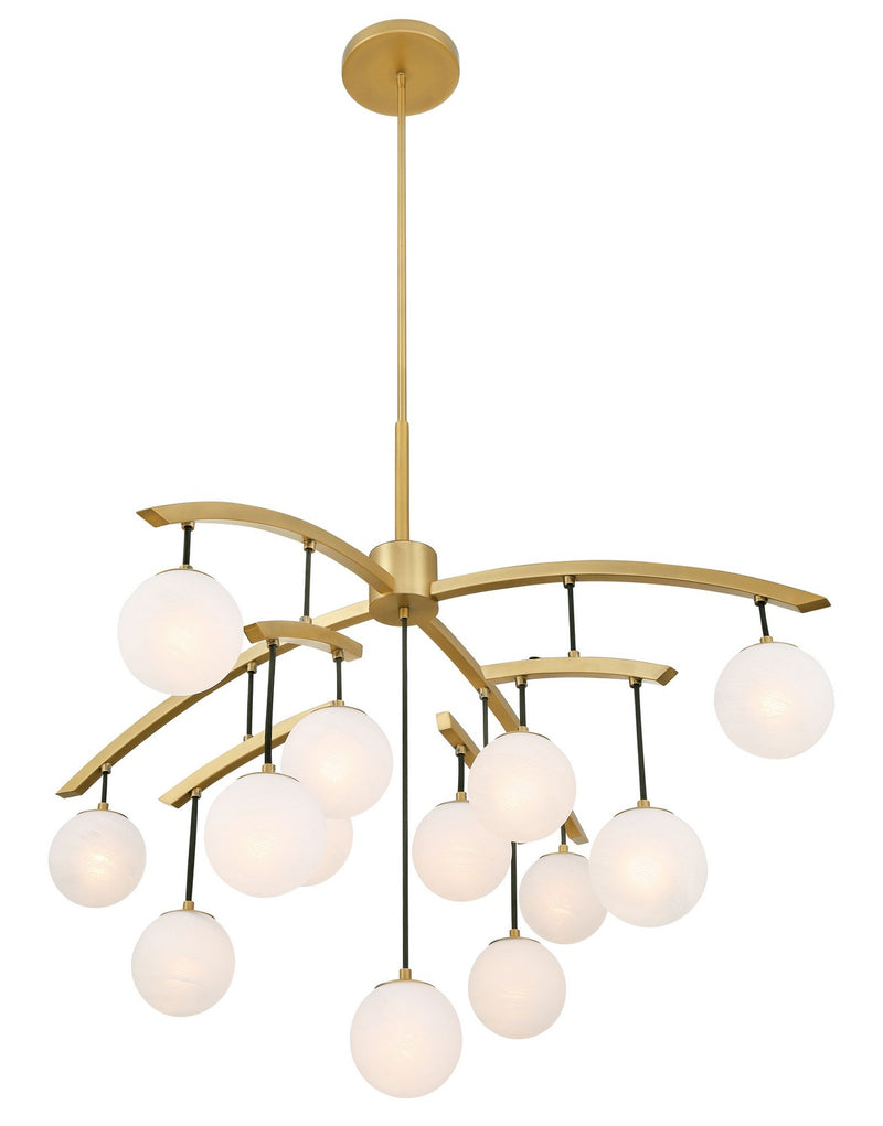 13 Light Chandelier<br /><span style="color:#4AB0CE;">Entrega: 4-10 dias en USA</span><br /><span style="color:#4AB0CE;font-size:60%;">PREGUNTE POR ENTREGA EN PANAMA</span><br />Collection: Curven<br />Finish: Legacy Brass