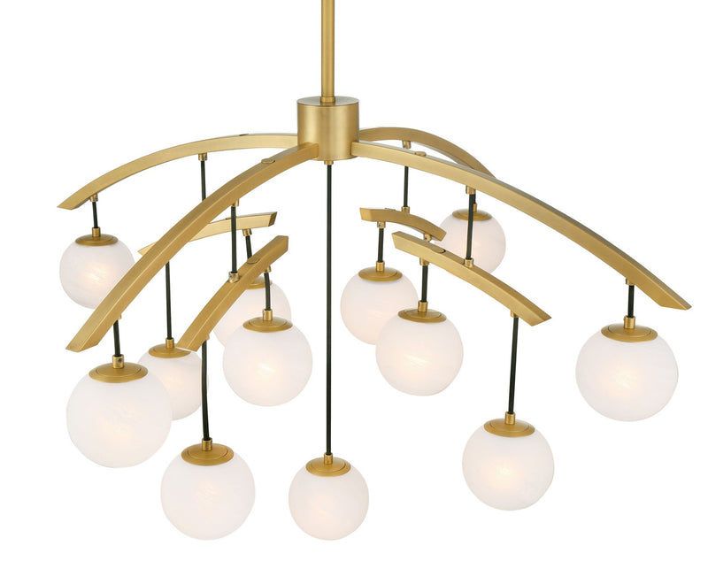13 Light Chandelier<br /><span style="color:#4AB0CE;">Entrega: 4-10 dias en USA</span><br /><span style="color:#4AB0CE;font-size:60%;">PREGUNTE POR ENTREGA EN PANAMA</span><br />Collection: Curven<br />Finish: Legacy Brass