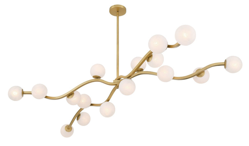 16 Light Chandelier<br /><span style="color:#4AB0CE;">Entrega: 4-10 dias en USA</span><br /><span style="color:#4AB0CE;font-size:60%;">PREGUNTE POR ENTREGA EN PANAMA</span><br />Collection: Curven<br />Finish: Legacy Brass