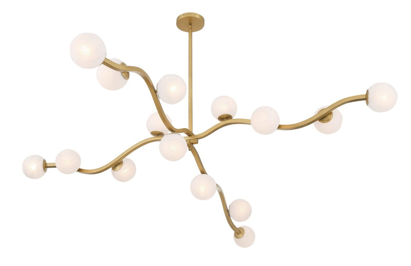 16 Light Chandelier<br /><span style="color:#4AB0CE;">Entrega: 4-10 dias en USA</span><br /><span style="color:#4AB0CE;font-size:60%;">PREGUNTE POR ENTREGA EN PANAMA</span><br />Collection: Curven<br />Finish: Legacy Brass