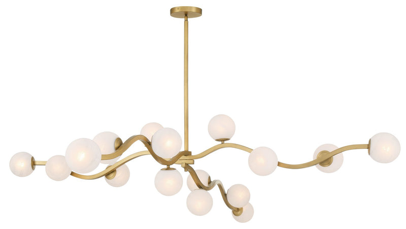 16 Light Chandelier<br /><span style="color:#4AB0CE;">Entrega: 4-10 dias en USA</span><br /><span style="color:#4AB0CE;font-size:60%;">PREGUNTE POR ENTREGA EN PANAMA</span><br />Collection: Curven<br />Finish: Legacy Brass