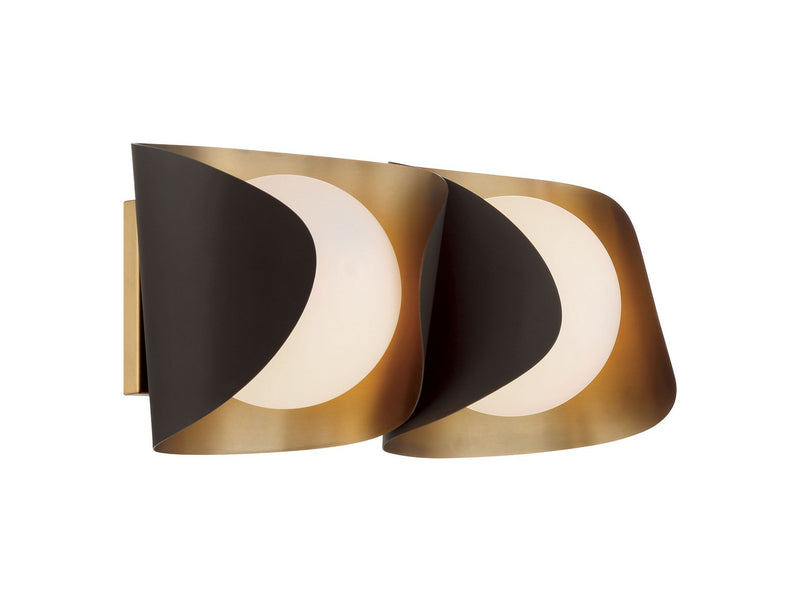 Two Light Vanity<br /><span style="color:#4AB0CE;">Entrega: 4-10 dias en USA</span><br /><span style="color:#4AB0CE;font-size:60%;">PREGUNTE POR ENTREGA EN PANAMA</span><br />Collection: Flare<br />Finish: Dark Bronze