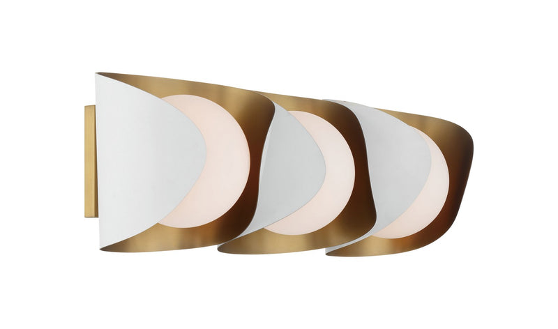 Three Light Vanity<br /><span style="color:#4AB0CE;">Entrega: 4-10 dias en USA</span><br /><span style="color:#4AB0CE;font-size:60%;">PREGUNTE POR ENTREGA EN PANAMA</span><br />Collection: Flare<br />Finish: Sand White