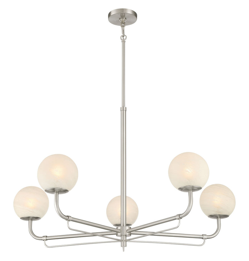 Five Light Chandelier<br /><span style="color:#4AB0CE;">Entrega: 4-10 dias en USA</span><br /><span style="color:#4AB0CE;font-size:60%;">PREGUNTE POR ENTREGA EN PANAMA</span><br />Collection: Whitehall<br />Finish: Brushed Nickel