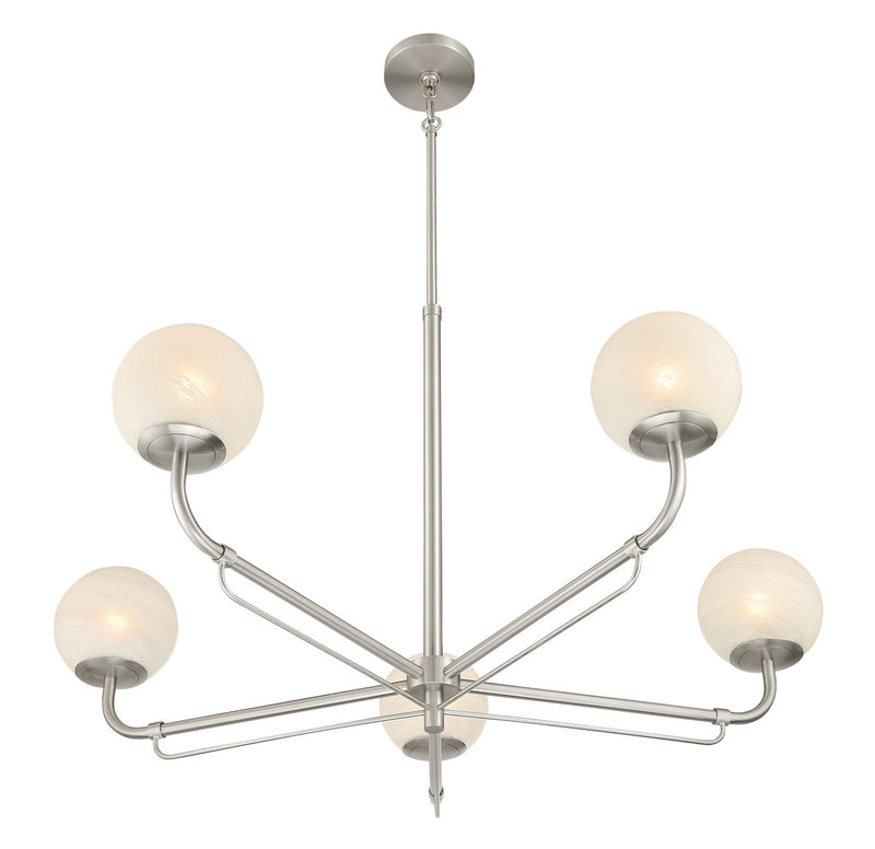 Five Light Chandelier<br /><span style="color:#4AB0CE;">Entrega: 4-10 dias en USA</span><br /><span style="color:#4AB0CE;font-size:60%;">PREGUNTE POR ENTREGA EN PANAMA</span><br />Collection: Whitehall<br />Finish: Brushed Nickel