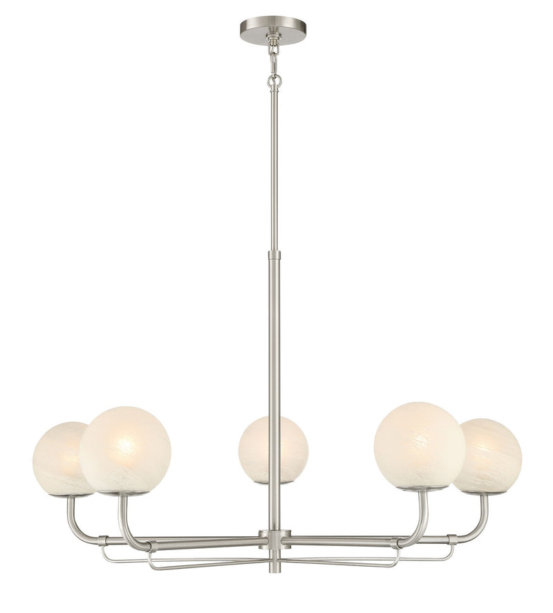 Five Light Chandelier<br /><span style="color:#4AB0CE;">Entrega: 4-10 dias en USA</span><br /><span style="color:#4AB0CE;font-size:60%;">PREGUNTE POR ENTREGA EN PANAMA</span><br />Collection: Whitehall<br />Finish: Brushed Nickel