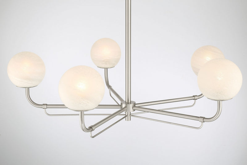 Five Light Chandelier<br /><span style="color:#4AB0CE;">Entrega: 4-10 dias en USA</span><br /><span style="color:#4AB0CE;font-size:60%;">PREGUNTE POR ENTREGA EN PANAMA</span><br />Collection: Whitehall<br />Finish: Brushed Nickel