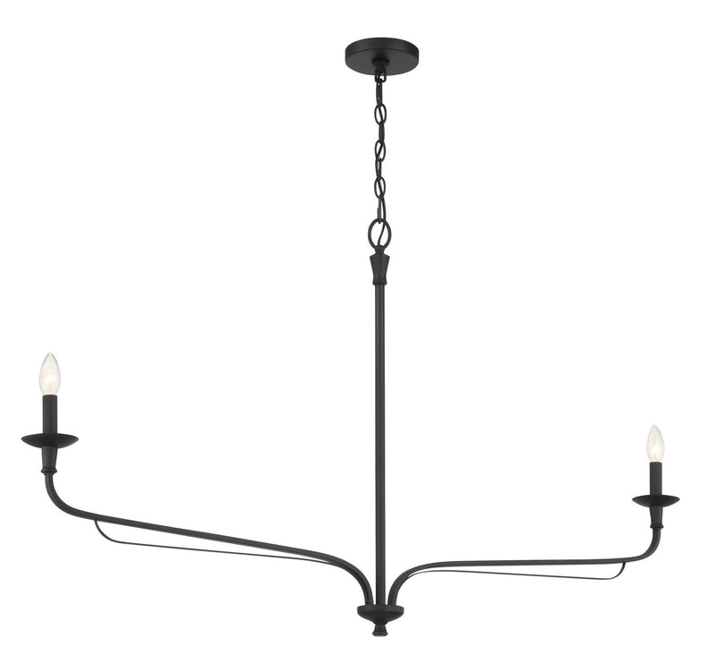Two Light Chandelier<br /><span style="color:#4AB0CE;">Entrega: 4-10 dias en USA</span><br /><span style="color:#4AB0CE;font-size:60%;">PREGUNTE POR ENTREGA EN PANAMA</span><br />Collection: Velena<br />Finish: Dark Matte Black