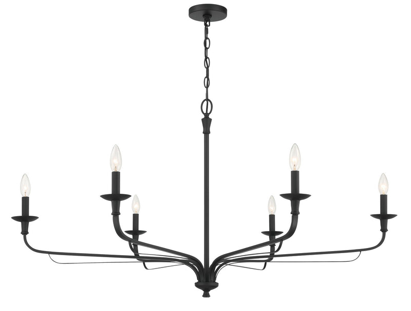Six Light Chandelier<br /><span style="color:#4AB0CE;">Entrega: 4-10 dias en USA</span><br /><span style="color:#4AB0CE;font-size:60%;">PREGUNTE POR ENTREGA EN PANAMA</span><br />Collection: Velena<br />Finish: Dark Matte Black