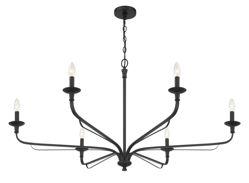 Six Light Chandelier<br /><span style="color:#4AB0CE;">Entrega: 4-10 dias en USA</span><br /><span style="color:#4AB0CE;font-size:60%;">PREGUNTE POR ENTREGA EN PANAMA</span><br />Collection: Velena<br />Finish: Dark Matte Black