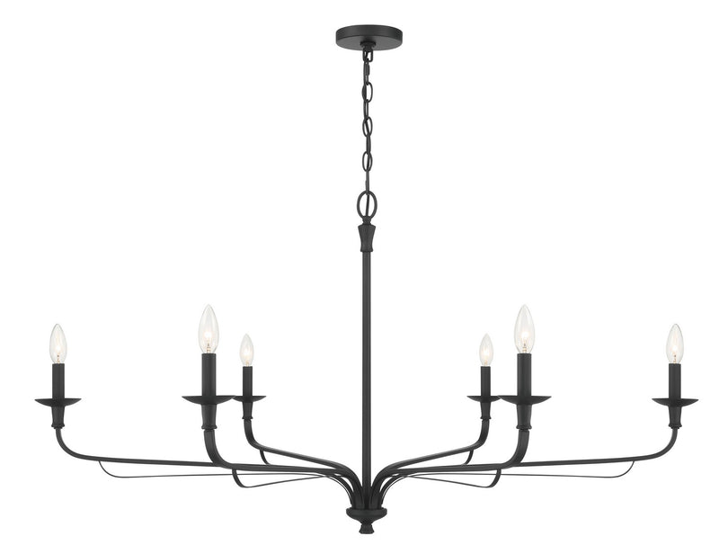 Six Light Chandelier<br /><span style="color:#4AB0CE;">Entrega: 4-10 dias en USA</span><br /><span style="color:#4AB0CE;font-size:60%;">PREGUNTE POR ENTREGA EN PANAMA</span><br />Collection: Velena<br />Finish: Dark Matte Black
