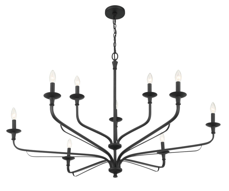 Nine Light Chandelier<br /><span style="color:#4AB0CE;">Entrega: 4-10 dias en USA</span><br /><span style="color:#4AB0CE;font-size:60%;">PREGUNTE POR ENTREGA EN PANAMA</span><br />Collection: Velena<br />Finish: Dark Matte Black