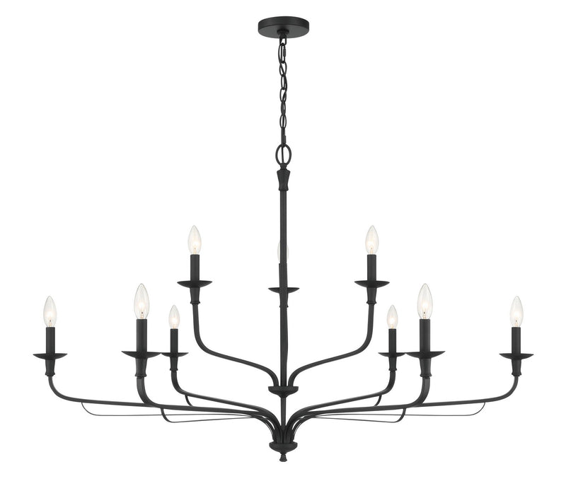 Nine Light Chandelier<br /><span style="color:#4AB0CE;">Entrega: 4-10 dias en USA</span><br /><span style="color:#4AB0CE;font-size:60%;">PREGUNTE POR ENTREGA EN PANAMA</span><br />Collection: Velena<br />Finish: Dark Matte Black