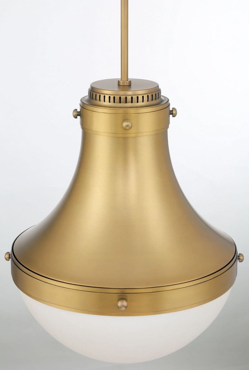 One Light Pendant<br /><span style="color:#4AB0CE;">Entrega: 4-10 dias en USA</span><br /><span style="color:#4AB0CE;font-size:60%;">PREGUNTE POR ENTREGA EN PANAMA</span><br />Collection: Purelight<br />Finish: Legacy Brass