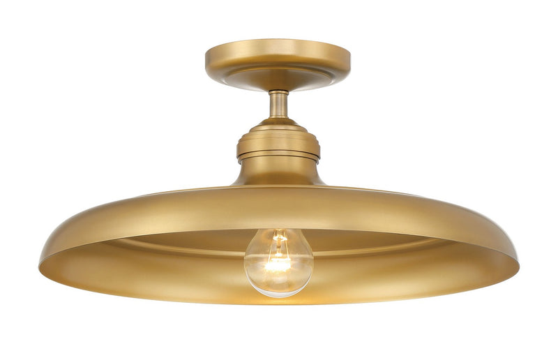 One Light Semi Flush Mount<br /><span style="color:#4AB0CE;">Entrega: 4-10 dias en USA</span><br /><span style="color:#4AB0CE;font-size:60%;">PREGUNTE POR ENTREGA EN PANAMA</span><br />Collection: Crowne<br />Finish: Legacy Brass