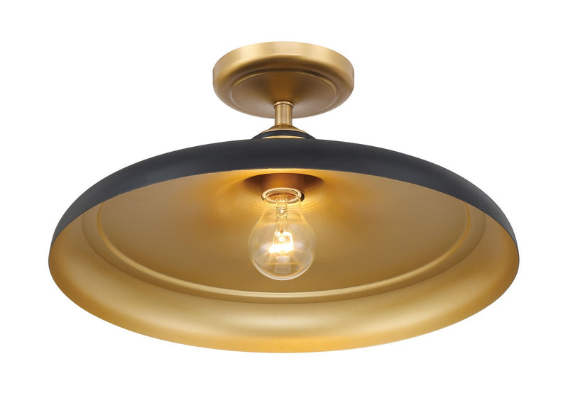 One Light Semi Flush Mount<br /><span style="color:#4AB0CE;">Entrega: 2-3 semanas en USA</span><br /><span style="color:#4AB0CE;font-size:60%;">PREGUNTE POR ENTREGA EN PANAMA</span><br />Collection: Crowne<br />Finish: Dark Matte Black