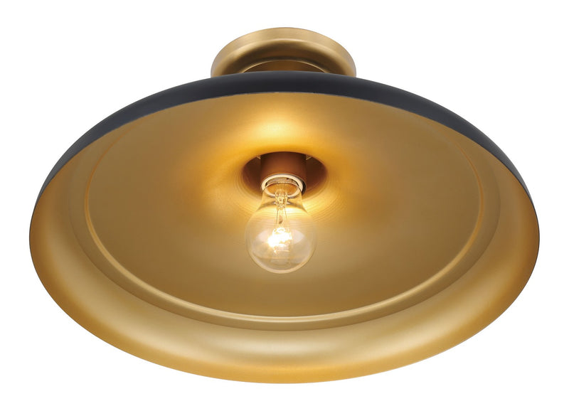 One Light Semi Flush Mount<br /><span style="color:#4AB0CE;">Entrega: 2-3 semanas en USA</span><br /><span style="color:#4AB0CE;font-size:60%;">PREGUNTE POR ENTREGA EN PANAMA</span><br />Collection: Crowne<br />Finish: Dark Matte Black