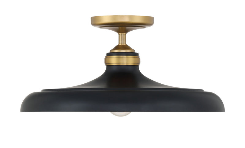 Minka-Lavery - 3936-876 - One Light Semi Flush Mount - Crowne - Dark Matte Black